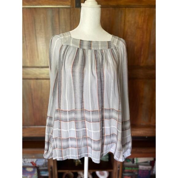 Lauren Conrad Size Medium Pullover Tunic Blouse 3/4 Sleeves Gray - Picture 1 of 4